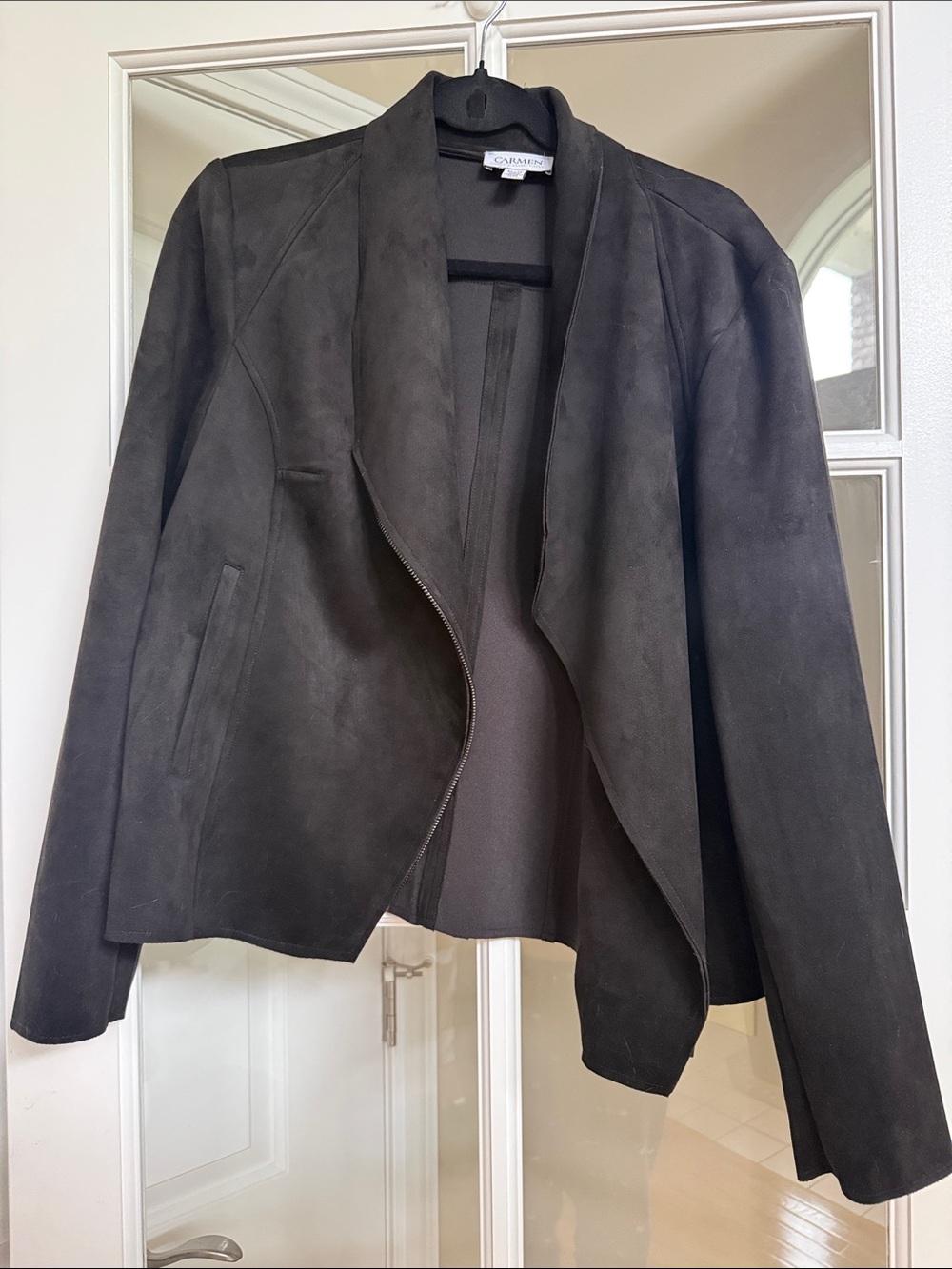 Black Suede Zip Jacket